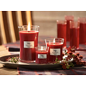 WoodWick Currant - Johannisbeer-Duftkerze mit Holzdocht und Deckel Glasschiffchen 453 g