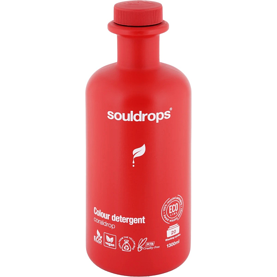 Souldrops Farbwaschmittel Coraldrop Waschgel für farbige Kleidung mit dem Duft von Frühlingsblumen 20 Dosen 1,3 l