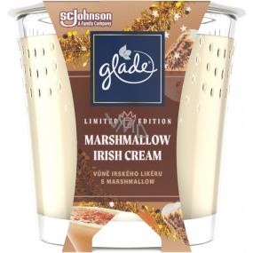 Glade Marshmallow Irish Cream Duftkerze mit irischem Likör und Marshmallow-Duft im Glas, Brenndauer bis zu 38 Stunden 129 g