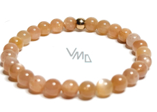 Mondstein orange Armband elastisch Naturstein, Kugel 6 mm / 16-17 cm, Stein des Schicksals