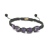 Amethyst Roharmband Naturstein, handgestrickt, größenverstellbar, Stein der Könige und Bischöfe