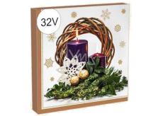 Aha Papierservietten 3 Lagen 33 x 33 cm 20 Stück Weihnachten goldener Rand, lila Kerzen