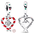 Charm Sterling Silber 925 Zwei herzförmige Lutscher - Sweet Christmas, Anhänger für Armband