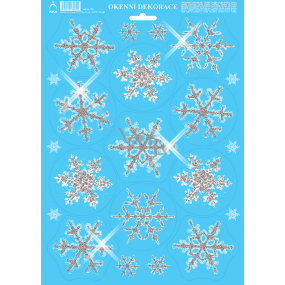 Bogen Weihnachtsaufkleber, Fensterfolie ohne Kleber Bigger Schneeflocken 35 x 25 cm