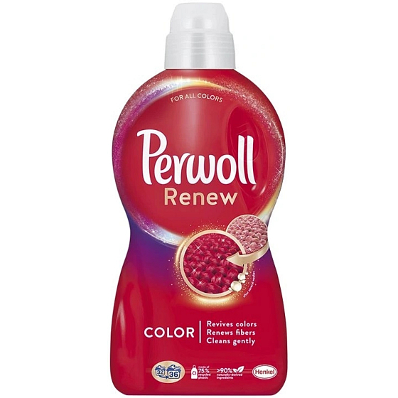 Perwoll Renew Color Waschgel für farbige Kleidung, Schutz vor Formverlust und Erhaltung der Farbintensität 36 Dosen 1,98 l