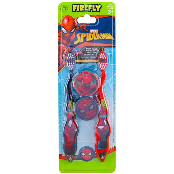 Marvel Spiderman Zahnbürste mit Kappe für Kinder 2 Stück