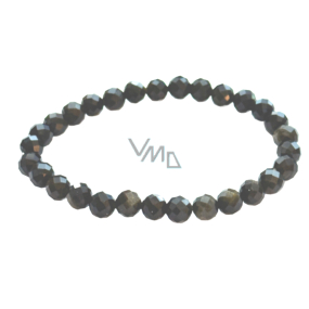 Obsidian zlatý náramek fazet elastický přírodní kámen, kulička 6 mm / 16 - 17cm, kámen záchrany Obsidian zlatý náramek fazet elastický přírodní kámen, kulička 6 mm / 16 - 17cm, kámen záchrany