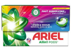 Ariel All in 1 Pods Color gelové kapsle na barevné prádlo 19 kusů