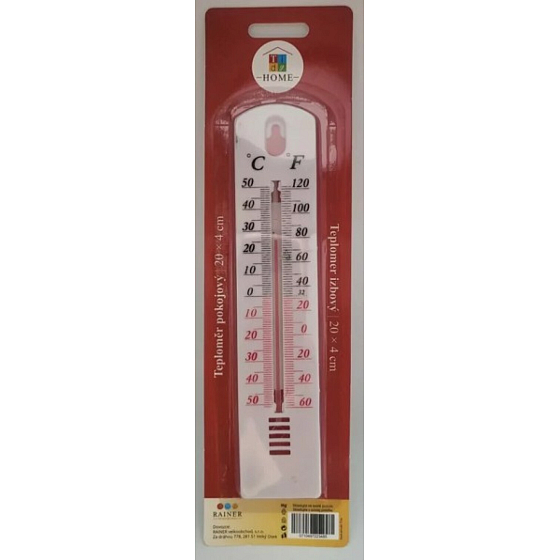 Tidy Home Kunststoff weißer Zimmerthermometer 20 cm
