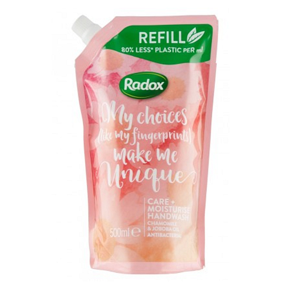 Radox Care + Moisturise Kamille und Jojobaöl antibakterielle Flüssigseife nachfüllen 500 ml