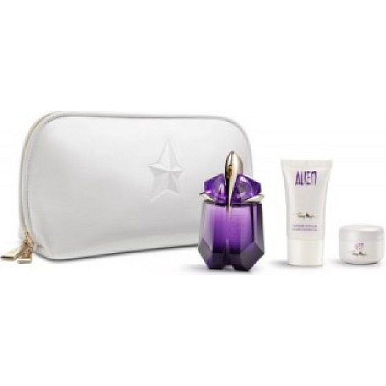 Thierry Mugler Alien parfümiertes Wasser nicht nachfüllbare Flasche für Frauen 30 ml + Duschgel 30 ml + Körpercreme 15 ml, Geschenkset
