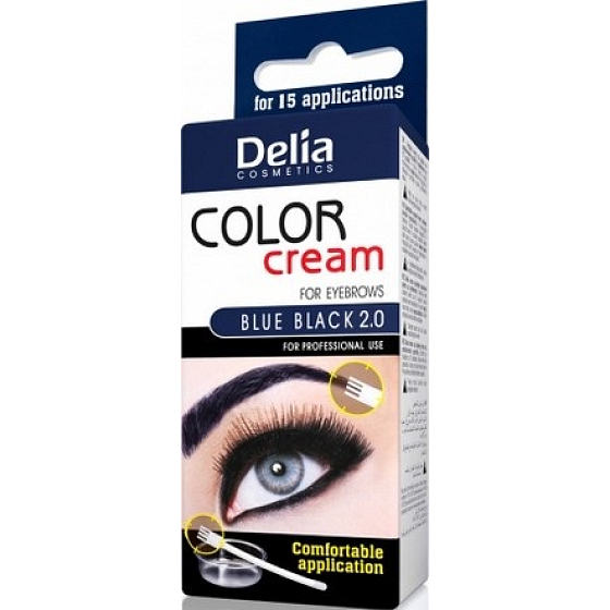 Delia Cosmetics Farbcreme Farbcreme für Augenbrauen und Wimpern Blau Schwarz 15 ml + 15 ml