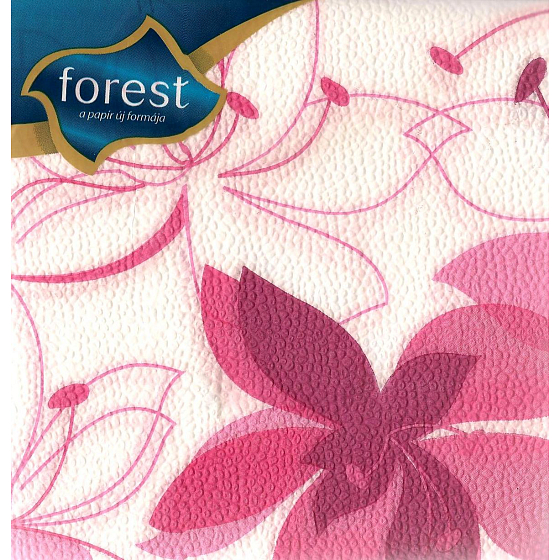 Waldpapierservietten 1 Lage 30 x 30 cm 45 Stück Rosa Blume