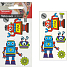 Tattoo Aufkleber farbige Kinderroboter 10,5 x 6 cm