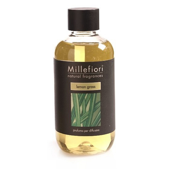 Millefiori Milano Natürliches Zitronengras - Zitronengras Diffusor Nachfüllung für Räucherstängel 250 ml