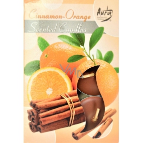 Bispol Aura Zimt - Orange - Teelichter mit Zimt- und Orangenduft 6 Stück