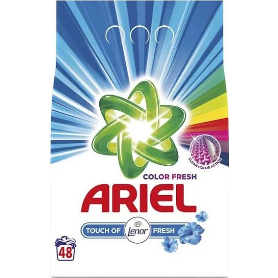 Ariel Fresh Touch of Lenor Color Waschpulver für farbige und weiße Wäsche 48 Dosen 3,6 kg