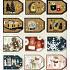 Nekupto Weihnachtsgeschenkkarten, verschiedene Motive 5,5 x 7,5 cm 6 Stück WF 006