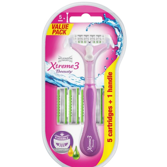 Wilkinson Lady Xtreme 3 Beauty Hybrid Rasierer für Frauen 5 Stück