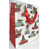 Degen Geschenk Papiertüte 18 x 22,5 x 9,7 cm Weihnachtsautos mit Bäumen 001 LUX Medium