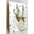 Degen Geschenk Papiertüte 18 x 22,5 x 9,7 cm Weihnachtsweiß mit goldenem Hirsch 001 LUX Medium