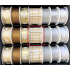 Nekupto Stoffband Weihnachten Weiß mit braunen und goldenen Streifen 40 mm x 2 m
