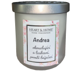 Heart & Home Frische Leinen Soja-Duftkerze mit dem Namen Andrea 110 g