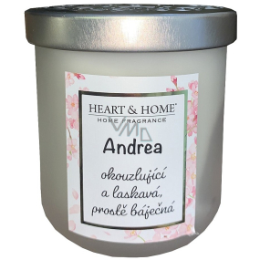 Heart & Home Frische Leinen Soja-Duftkerze mit dem Namen Andrea 110 g