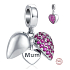 Sterling Silber 925 Herz aufklappbar I love you Mom, Familienarmband Anhänger