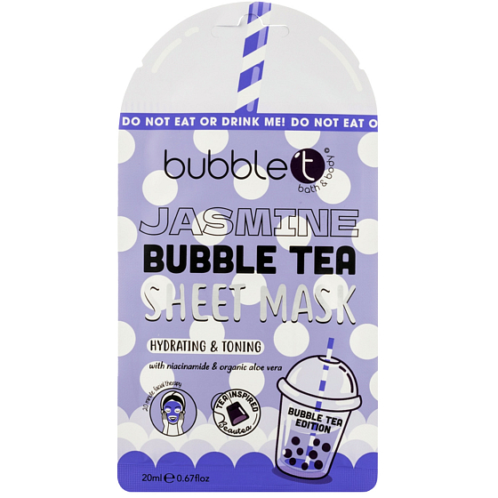 Bubble't Jasmine Bubble Tea textile feuchtigkeitsspendende Maske für alle Hauttypen 20 ml