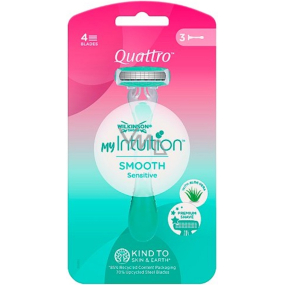 Wilkinson Quattro Intuition Smooth Sensitive Rasierer für Frauen 3 Stück