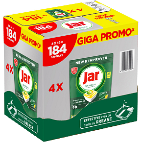 Jar Geschirrspültabs Original All In One Zitrone, 4× 46 Stk, insgesamt 184 Stk
