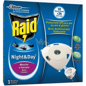 Raid Night & Day Nachfüllung für elektrischen Verdampfer gegen Mücken, Fliegen und Ameisen 1 Stück
