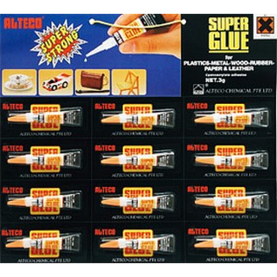 Alteco Super Glue universeller Sekundenkleber 12 x 3 g