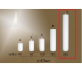 Lima Gastro glatte Kerze weißer Zylinder 40 x 250 mm 1 Stück