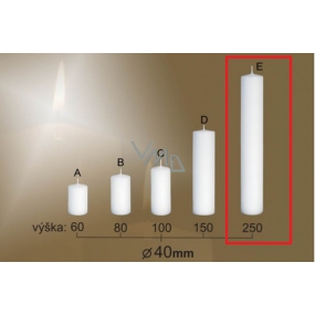 Lima Gastro glatte Kerze weißer Zylinder 40 x 250 mm 1 Stück
