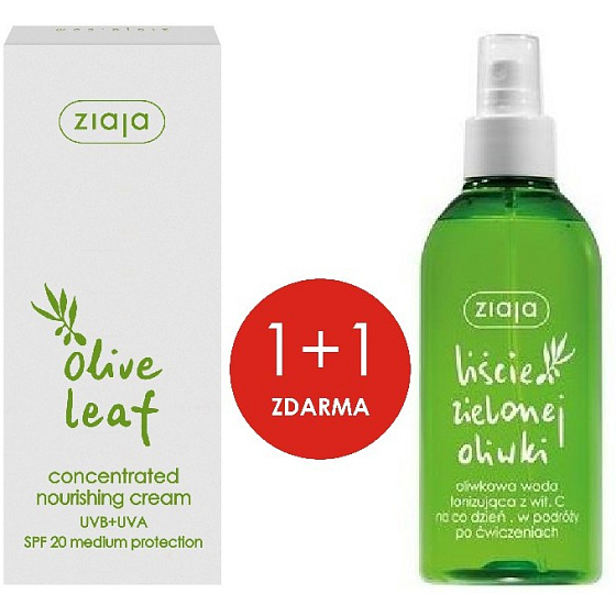 Ziaja Olivenblätter SPF 20 pflegende konzentrierte Creme 50 ml + Olivenblätter mit Vitamin C Toning Wasser 200 ml, Duopack