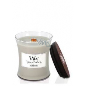 WoodWick Warme Wolle - Warme Wollduftkerze mit Holzdocht und Deckelglas klein 85 g