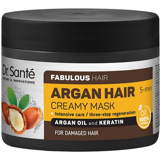 DR. Santé Argan Öl- und Keratincrememaske für strapaziertes Haar 300 ml