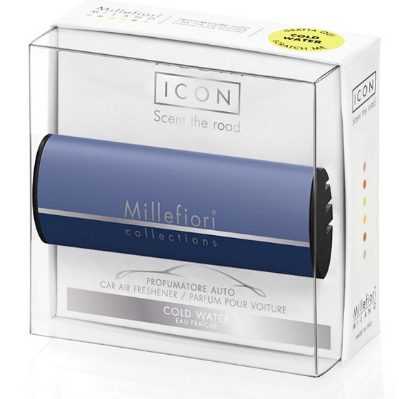 Millefiori Milano Icon Kaltes Wasser - Kaltwasser-Autoduft riecht bis zu 2 Monate 47 g
