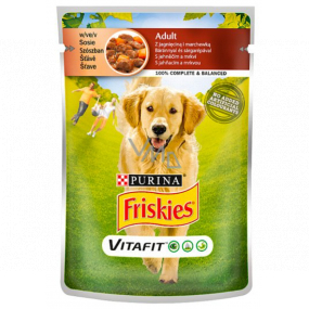 Purina Friskies Vitafit Lamm mit Karotten in Saft kompletter Hundefutterbeutel 100 g