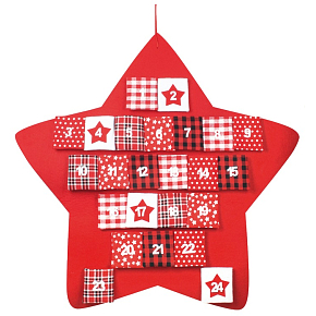 Adventskalender Filz roter Stern 70 cm