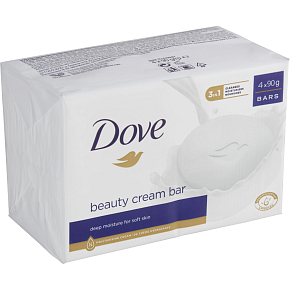 Dove festes Seifenstück Original Beauty Cream Bar, 4 × 90 g
