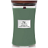 WoodWick Mint Leaves & Oak Duftkerze mit Holzdocht und Deckel Glas groß 609,5 g