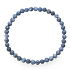Korallenblaues Facettenarmband elastischer Naturstein, Kugel 5 mm / 16 - 17 cm