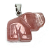 Kristall rosa Elefant Anhänger Naturstein, handgeschliffene Figur 1,8 x 2,5 x 8 mm, Steine