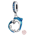 Charm Sterlingsilber 925 Delfin auf Welle in Herzform, Anhänger für Meeresarmband
