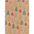 Ditipo Weihnachtsgeschenkpapier 70 x 200 cm Kraft hellbraun, Bäume