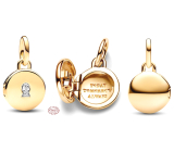 Charme Sterling Silber 925 Gold Medaillon Schlüsselanhänger Armband Liebe