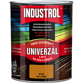 Industrol S2013 universell glänzende Deckfarbe für Metall und Holz, 6700 hellocher, 750 ml